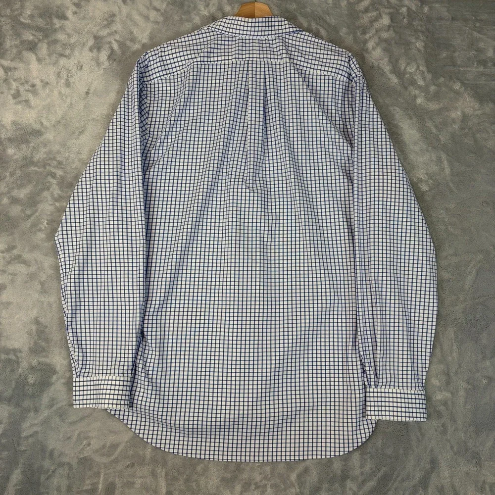 Polo Ralph Lauren Performance Button Down Shirt Mens XL Blue White Window Pane